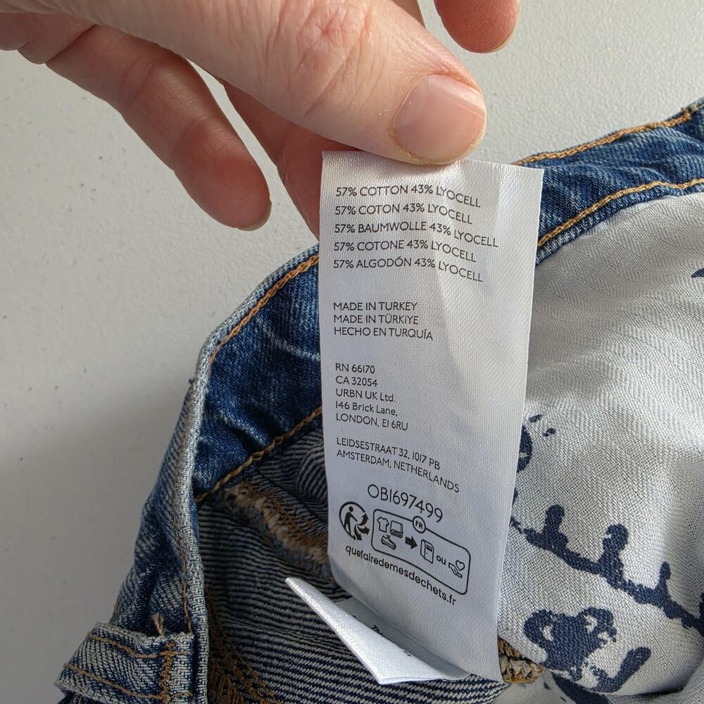 We The Free Jeans Womens 28 Blue Lucky You Mid Rise Barrel Wide Leg Denim - Picture 5 of 12